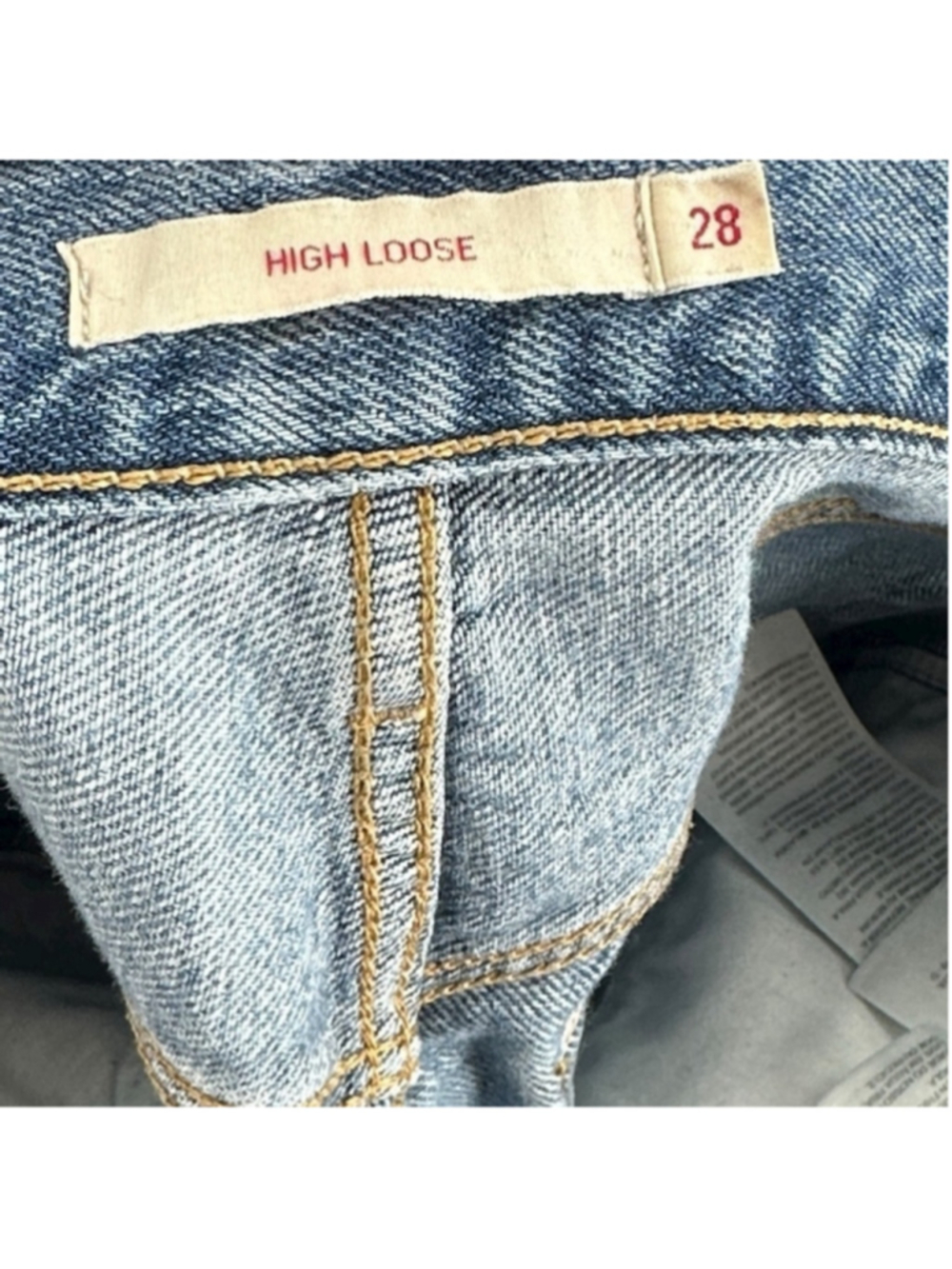 Levi's jeans Premium High Loose Jeans ripped knees distressed y2k 90's frayed 28 - Picture 10 of 11